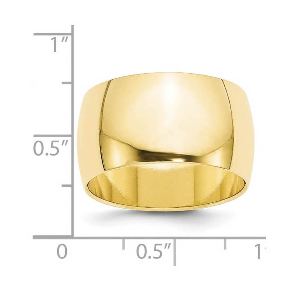 Alternate view of the 12mm 10K Yellow Gold Half Round Standard Fit Band, Size 6.5 by The Black Bow Jewelry Co.