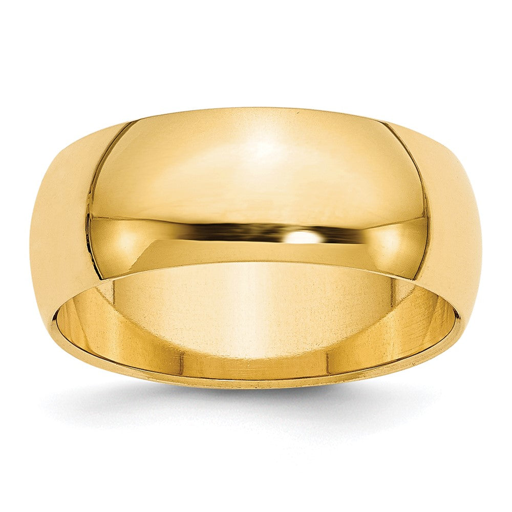 7mm to 12mm 10K Yellow Gold Half Round Standard Fit Band