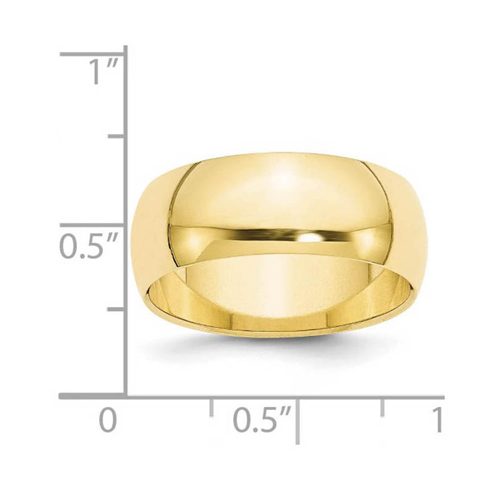 Alternate view of the 8mm 10K Yellow Gold Half Round Standard Fit Band, Size 6 by The Black Bow Jewelry Co.