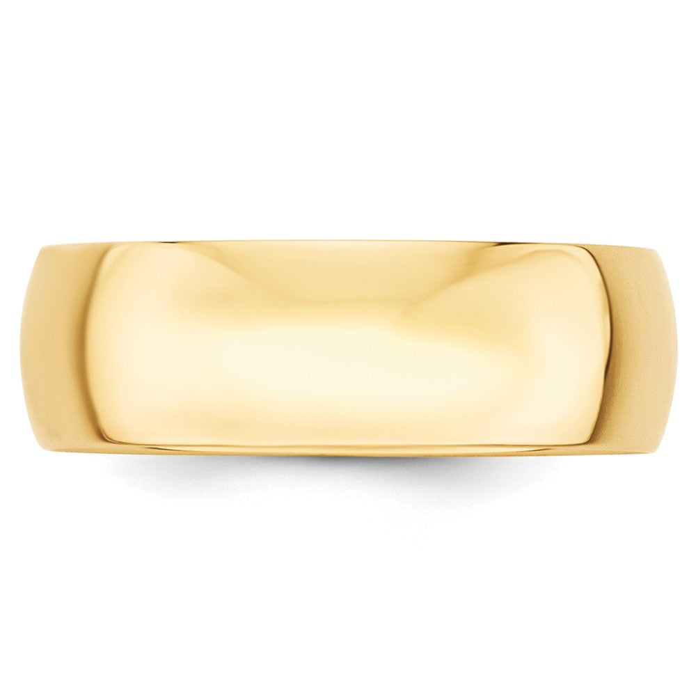 Alternate view of the 7mm 10K Yellow Gold Light Half Round Standard Fit Band, Size 6 by The Black Bow Jewelry Co.