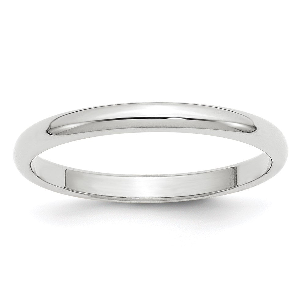 2.5mm 10K White Gold Half Round Standard Fit Band, Size 4, Item R12310-25MM-04 by The Black Bow Jewelry Co.