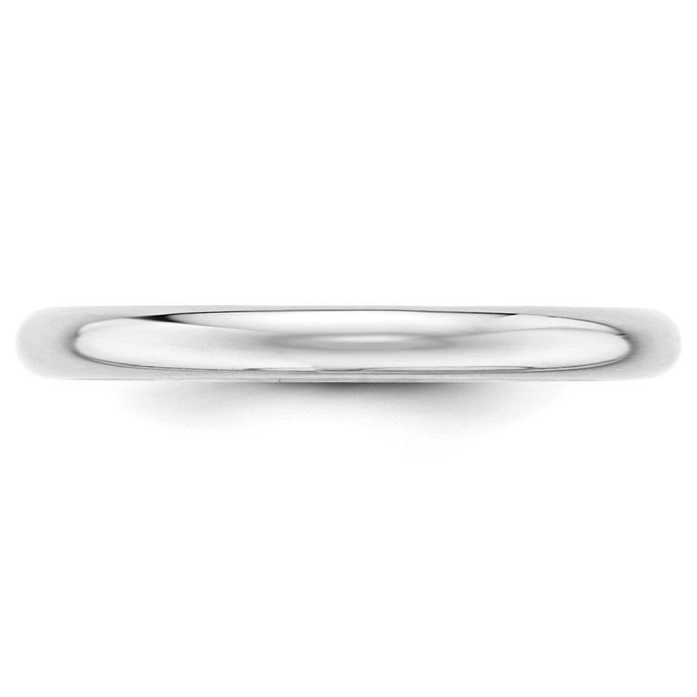 Alternate view of the 2.5mm 10K White Gold Half Round Standard Fit Band, Size 4 by The Black Bow Jewelry Co.