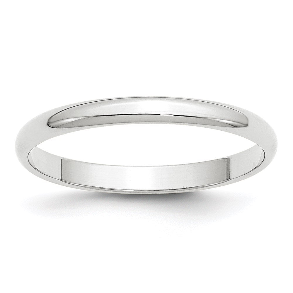 2mm to 6mm 10K White Gold Lightweight Half Round Standard Fit Band, Item R12311 by The Black Bow Jewelry Co.