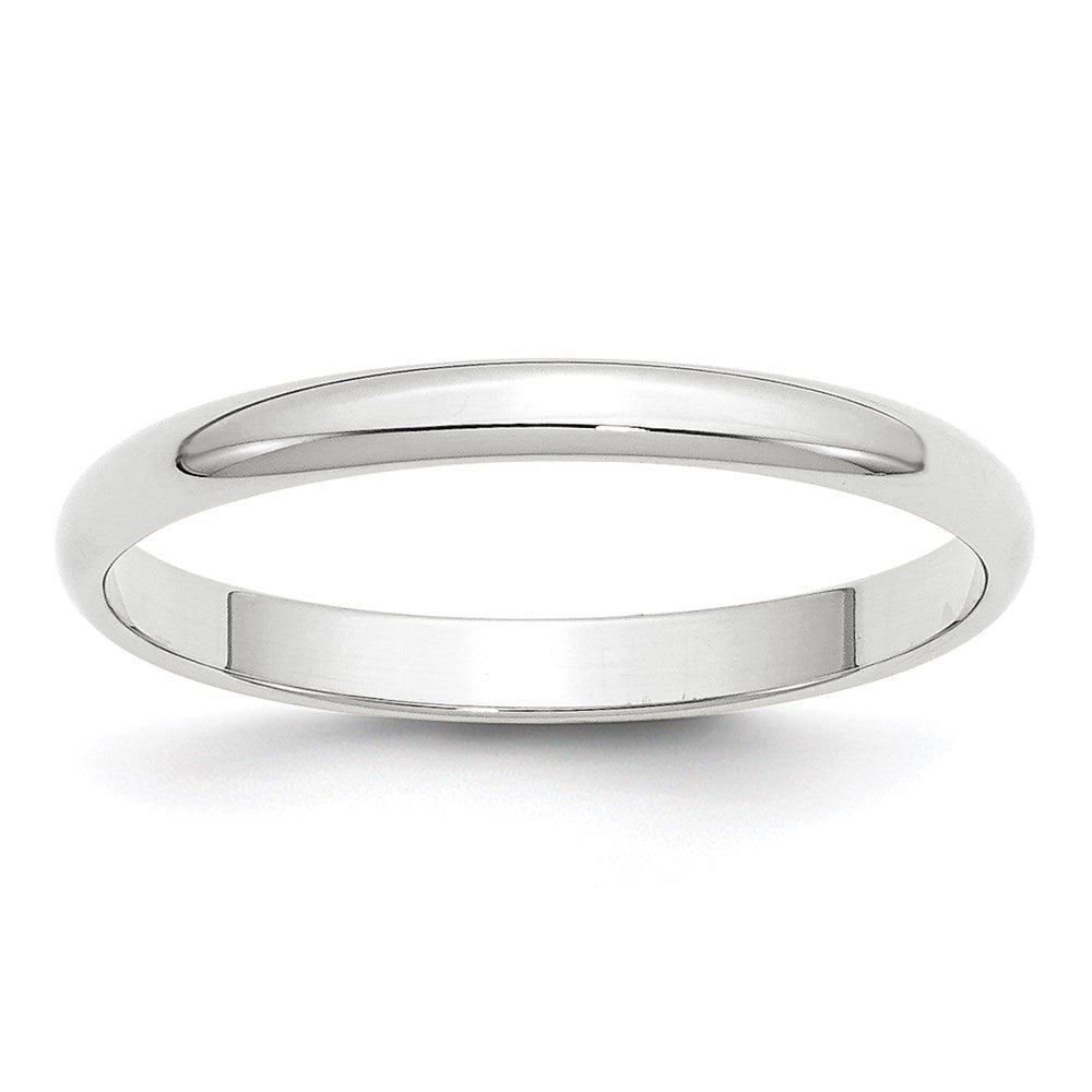 2.5mm 10K White Gold Light Half Round Standard Fit Band, Size 4, Item R12311-25MM-04 by The Black Bow Jewelry Co.