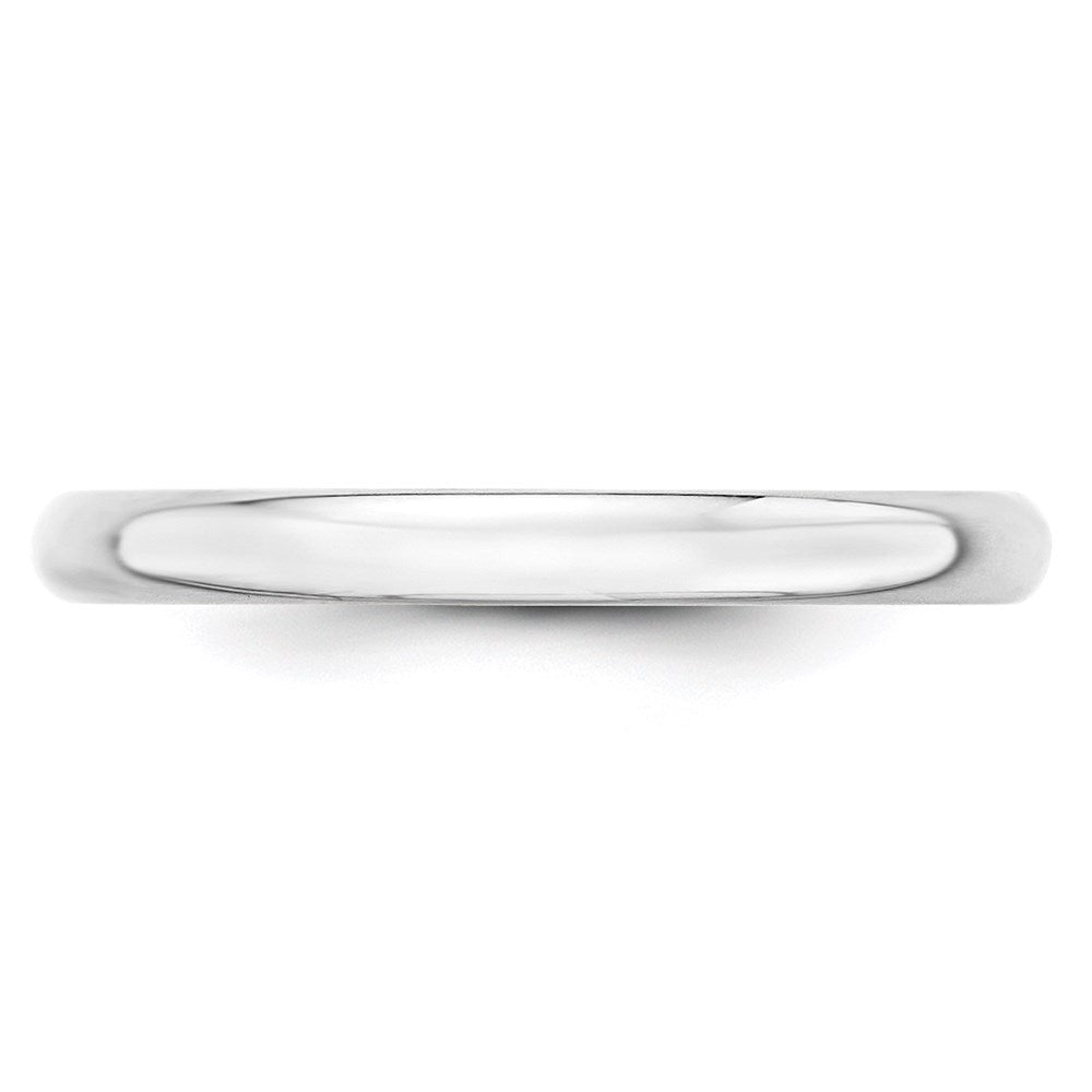 Alternate view of the 2.5mm 10K White Gold Light Half Round Standard Fit Band, Size 9 by The Black Bow Jewelry Co.