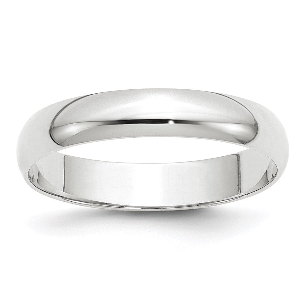 4mm 10K White Gold Light Half Round Standard Fit Band, Size 4, Item R12311-4MM-04 by The Black Bow Jewelry Co.