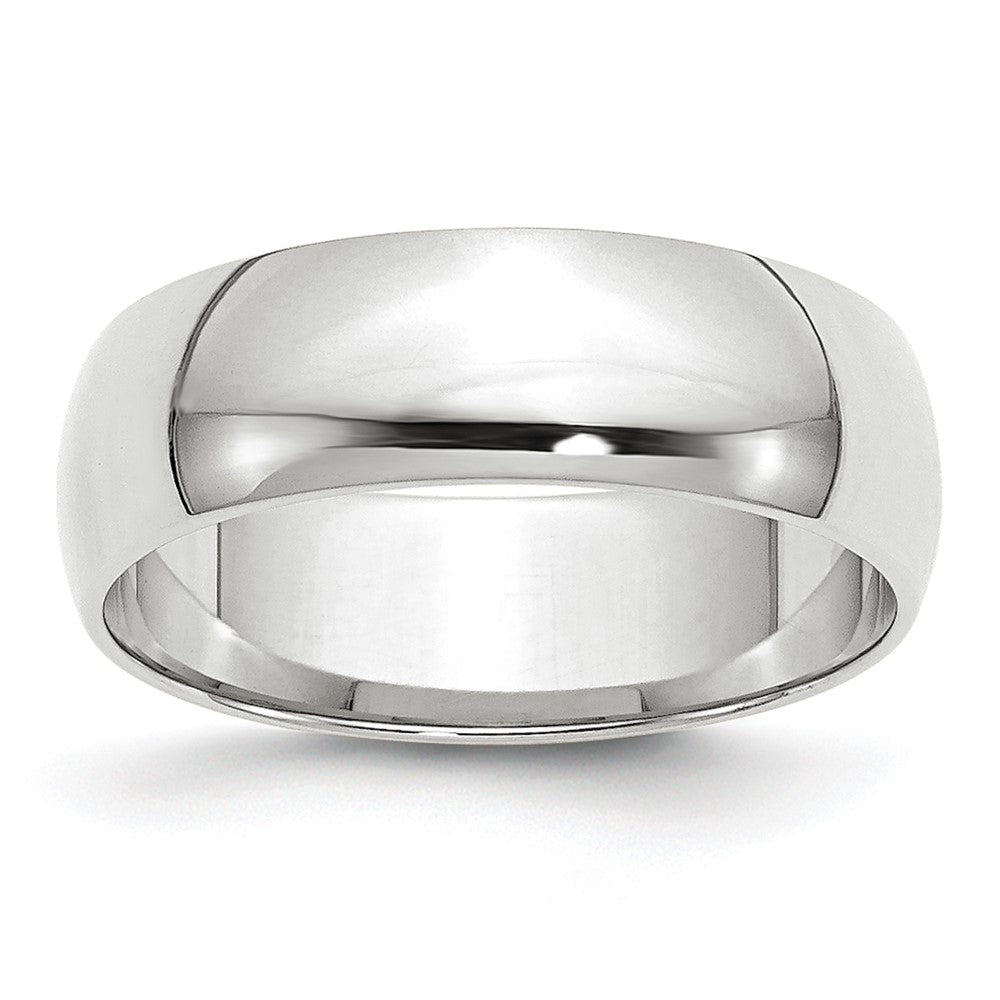 6mm 10K White Gold Light Half Round Standard Fit Band, Size 4, Item R12311-6MM-04 by The Black Bow Jewelry Co.