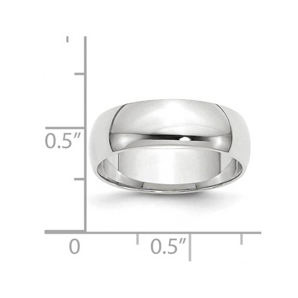 Alternate view of the 6mm 10K White Gold Light Half Round Standard Fit Band, Size 4 by The Black Bow Jewelry Co.