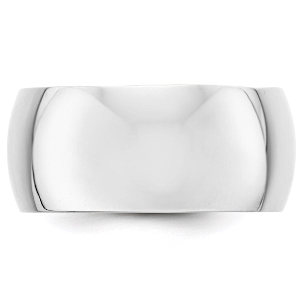 Alternate view of the 7mm to 12mm 10K White Gold Half Round Standard Fit Band by The Black Bow Jewelry Co.