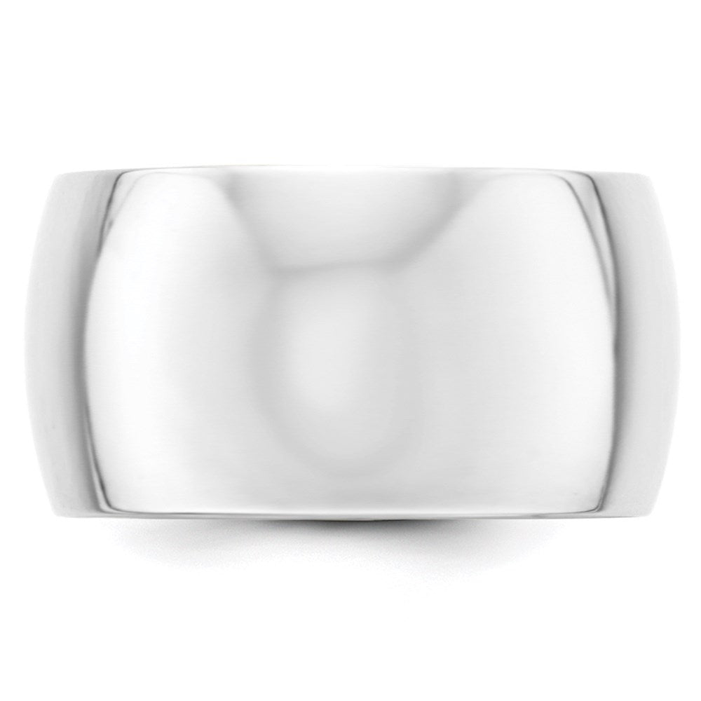 Alternate view of the 12mm 10K White Gold Half Round Standard Fit Band, Size 6 by The Black Bow Jewelry Co.
