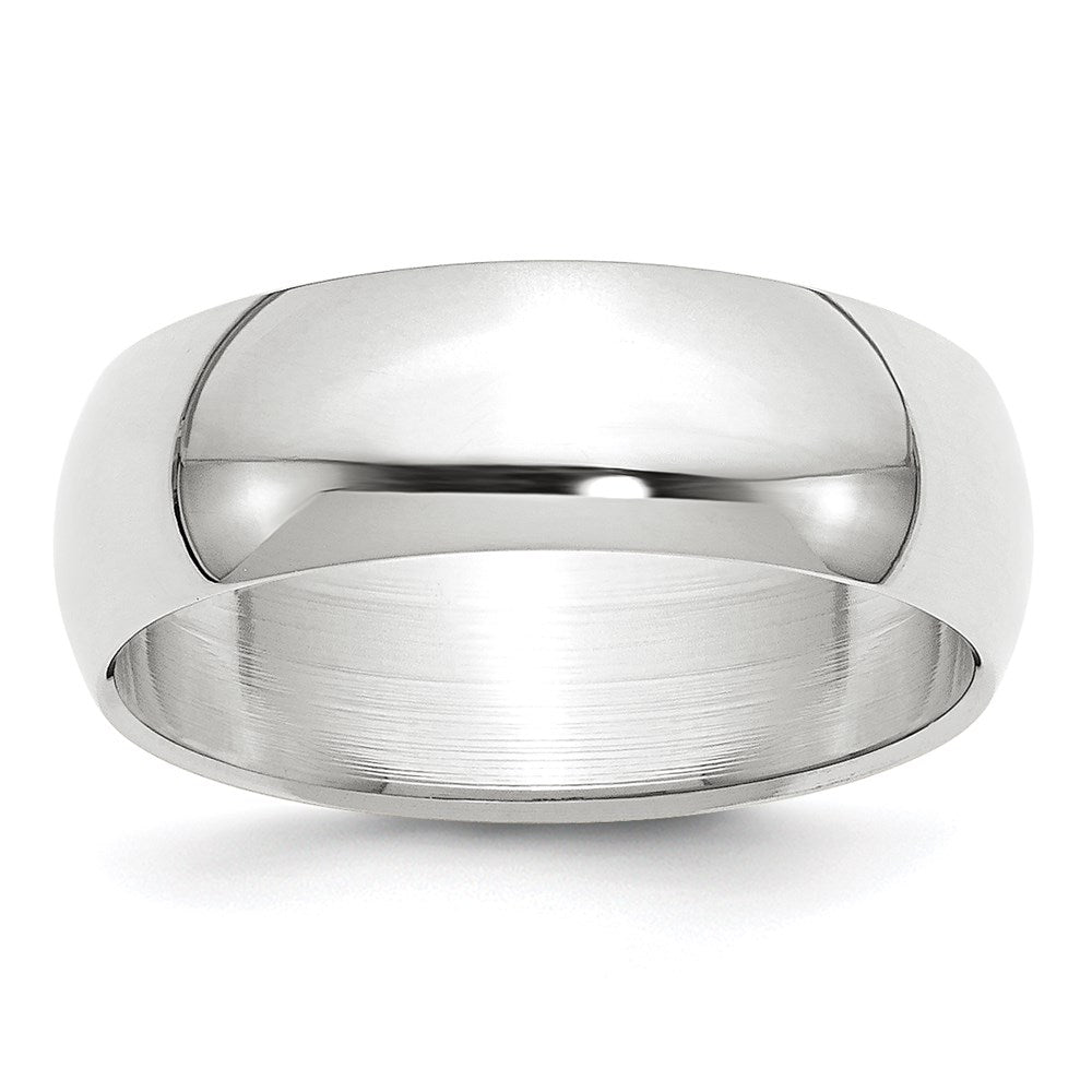7mm to 12mm 10K White Gold Half Round Standard Fit Band