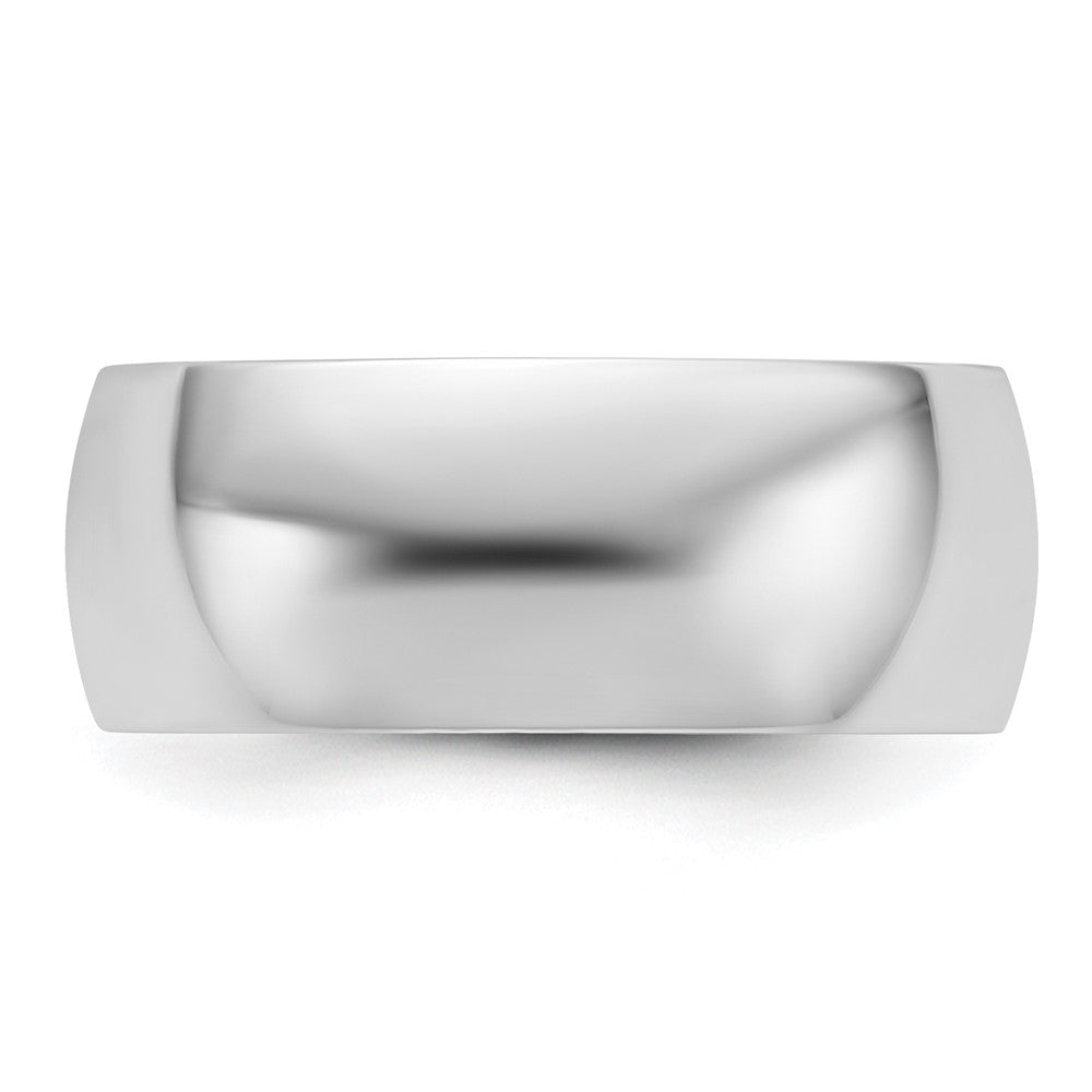 Alternate view of the 8mm 10K White Gold Light Half Round Standard Fit Band, Size 10 by The Black Bow Jewelry Co.