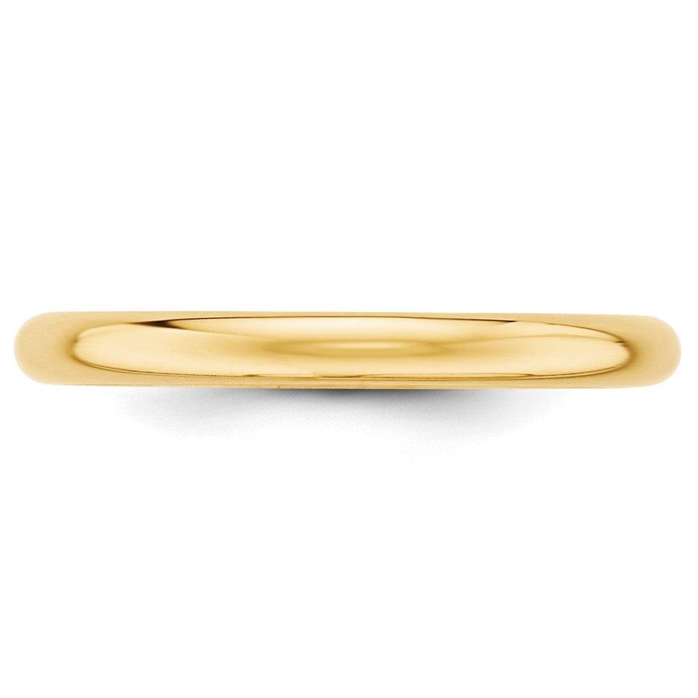 Alternate view of the 2mm to 6mm 14K Yellow Gold Half Round Standard Fit Band by The Black Bow Jewelry Co.