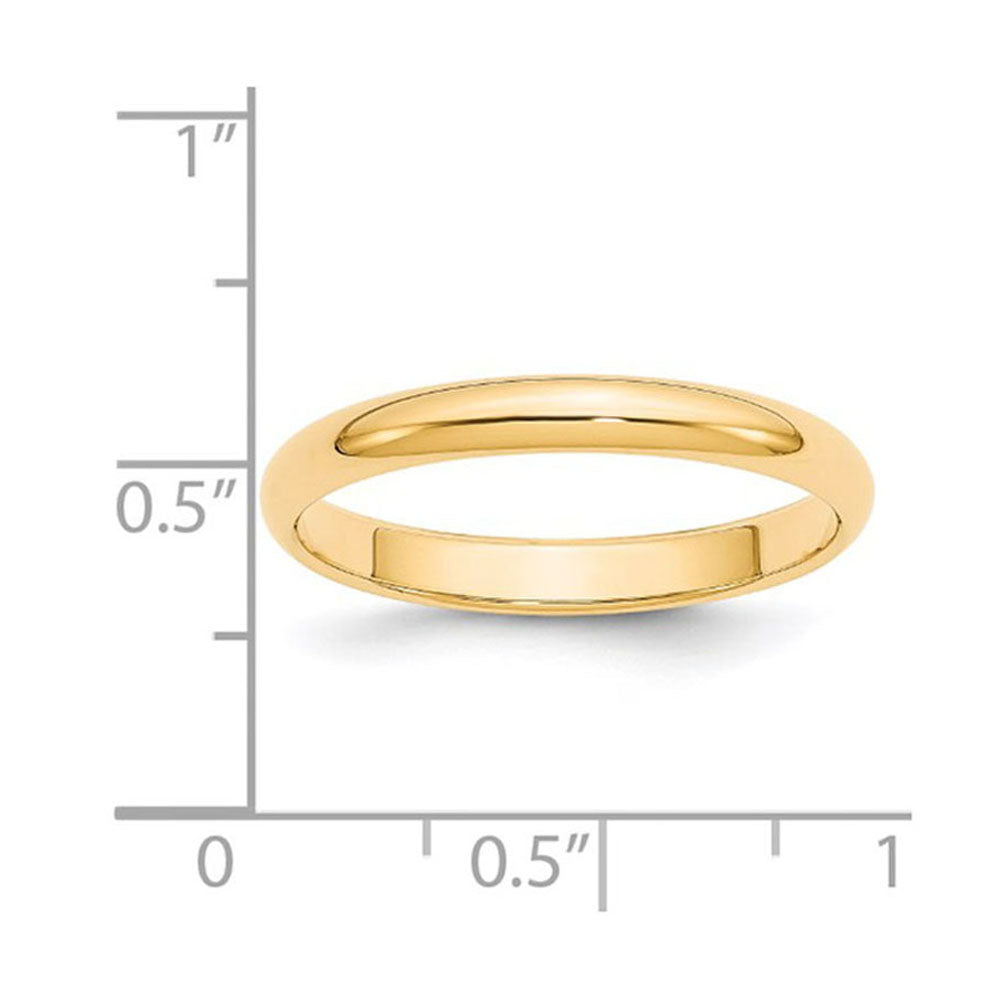 Alternate view of the 3mm 14K Yellow Gold Half Round Standard Fit Band, Size 4 by The Black Bow Jewelry Co.