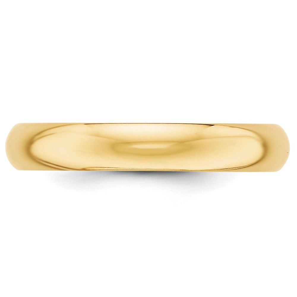 Alternate view of the 4mm 14K Yellow Gold Half Round Standard Fit Band, Size 4 by The Black Bow Jewelry Co.