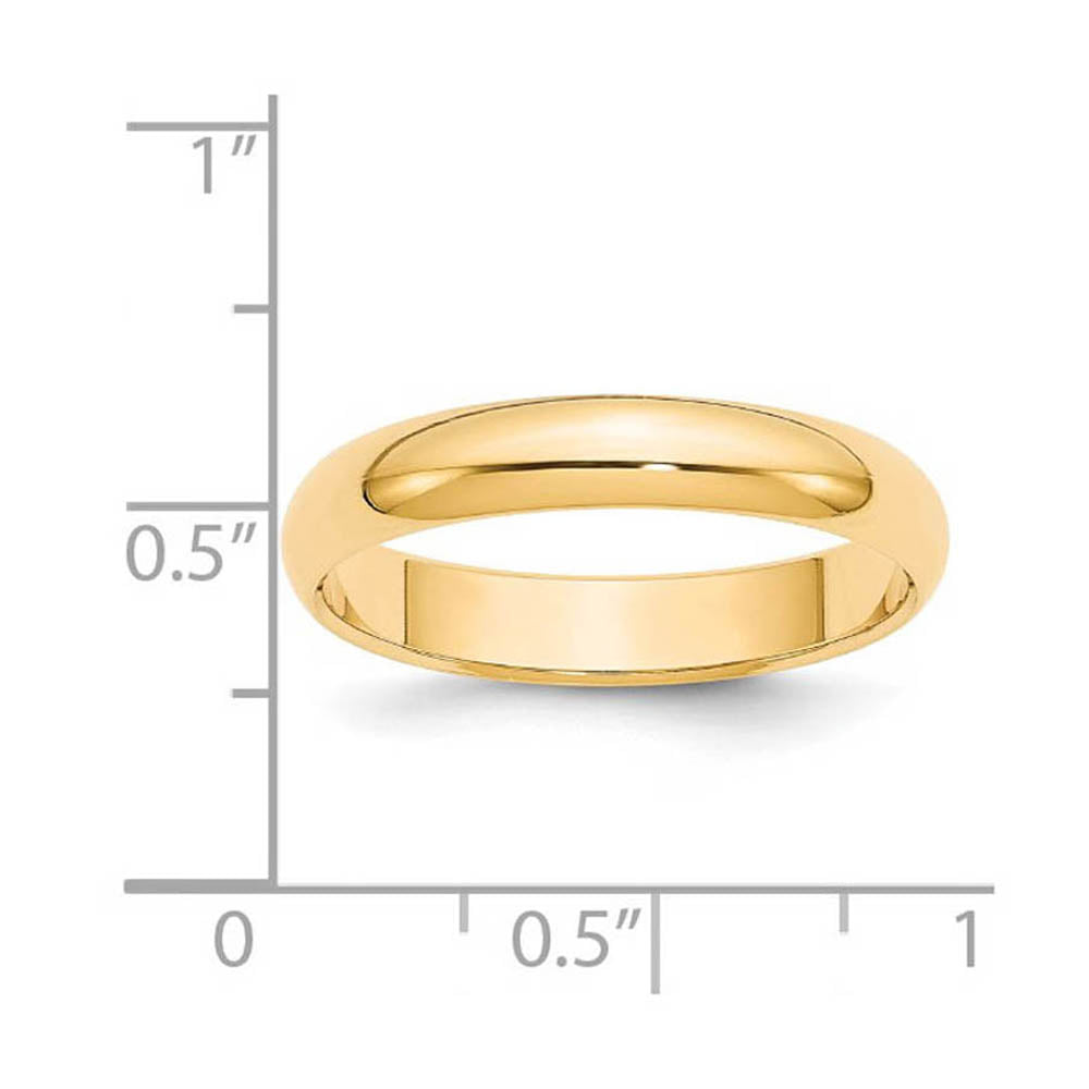 Alternate view of the 4mm 14K Yellow Gold Half Round Standard Fit Band, Size 4 by The Black Bow Jewelry Co.