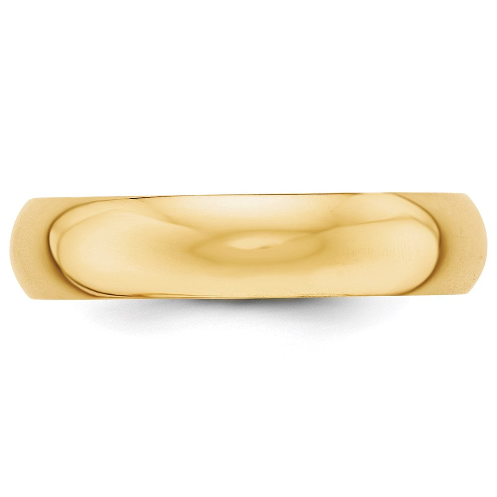 Alternate view of the 5mm 14K Yellow Gold Half Round Standard Fit Band, Size 4 by The Black Bow Jewelry Co.