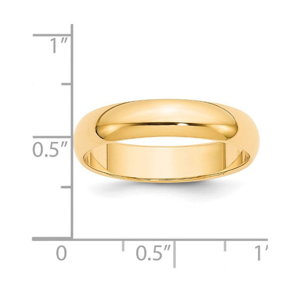 Alternate view of the 5mm 14K Yellow Gold Half Round Standard Fit Band, Size 4 by The Black Bow Jewelry Co.