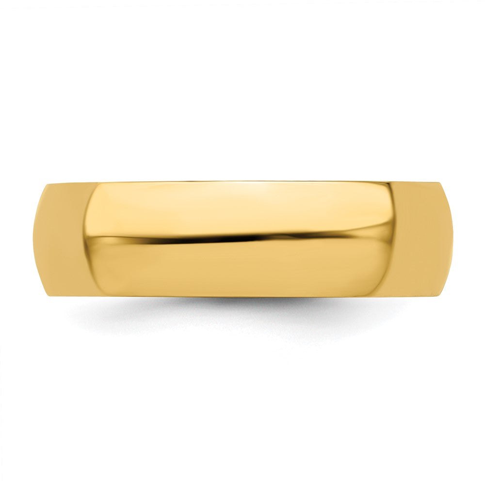 6mm 14K Yellow Gold Half Round Standard Fit Band, Size 4, Item R12314-6MM-04 by The Black Bow Jewelry Co.