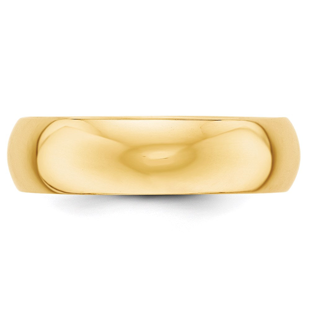 Alternate view of the 6mm 14K Yellow Gold Half Round Standard Fit Band, Size 4 by The Black Bow Jewelry Co.