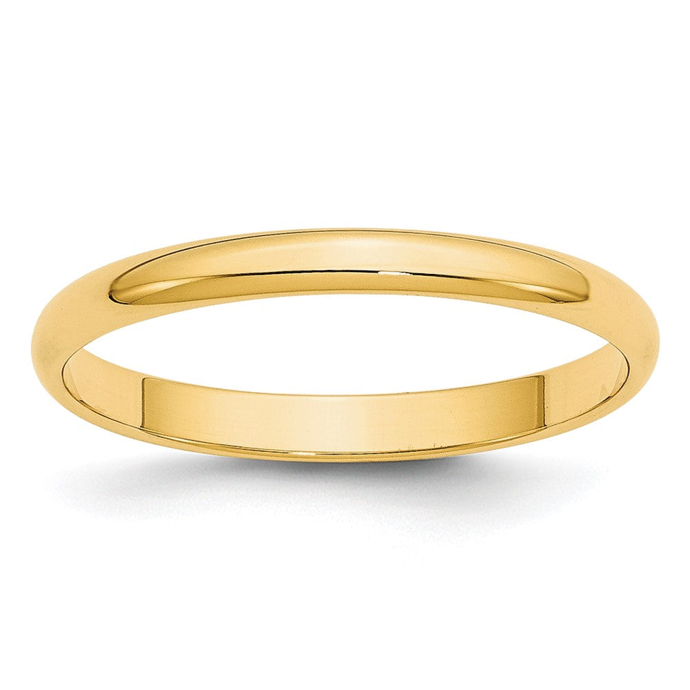 2mm to 6mm 14K Yellow Gold Lightweight Half Round Standard Fit Band, Item R12315 by The Black Bow Jewelry Co.