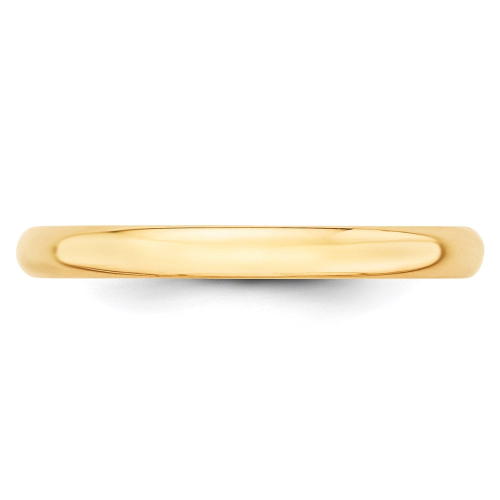 Alternate view of the 2mm to 6mm 14K Yellow Gold Lightweight Half Round Standard Fit Band by The Black Bow Jewelry Co.