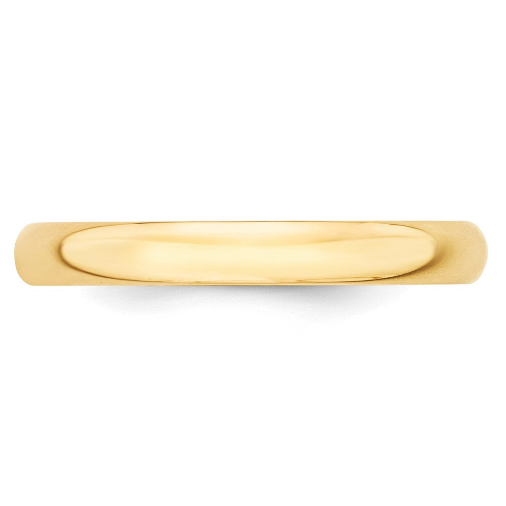 Alternate view of the 3mm 14K Yellow Gold Light Half Round Standard Fit Band, Size 4 by The Black Bow Jewelry Co.