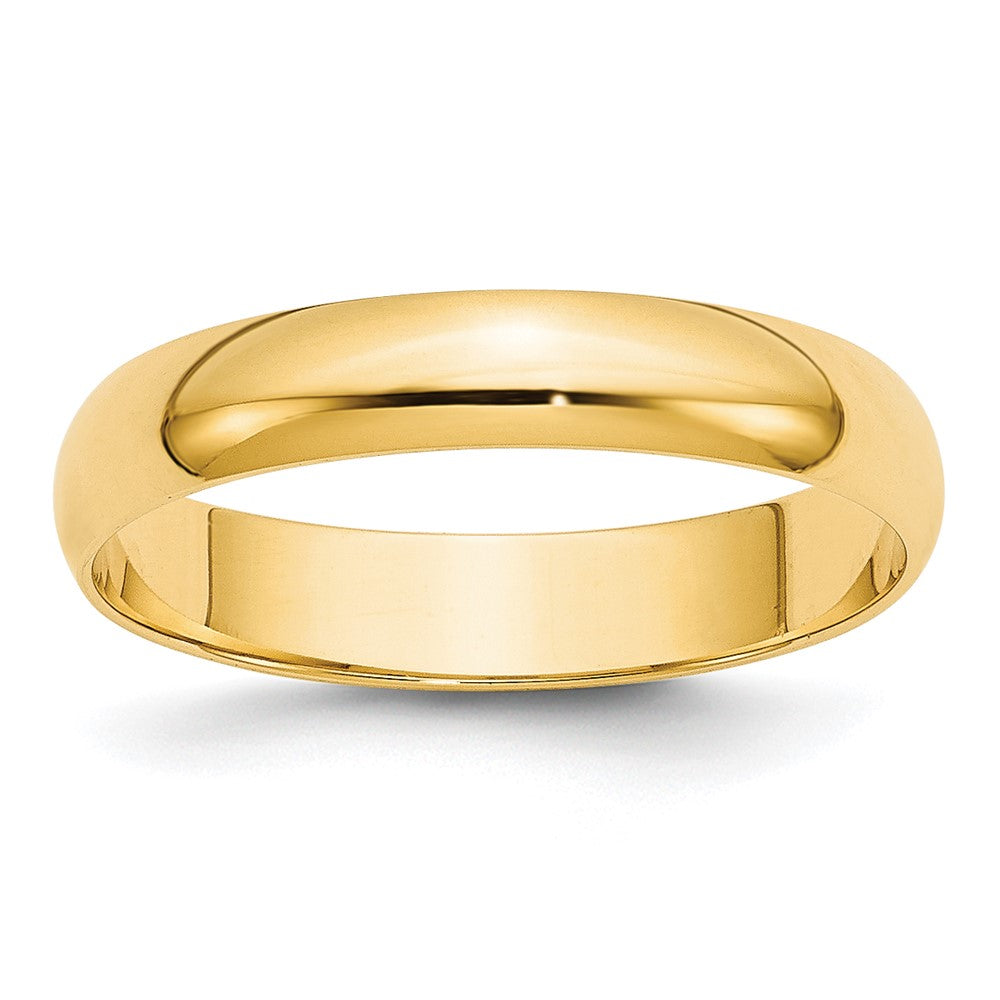 4mm 14K Yellow Gold Light Half Round Standard Fit Band, Size 4, Item R12315-4MM-04 by The Black Bow Jewelry Co.