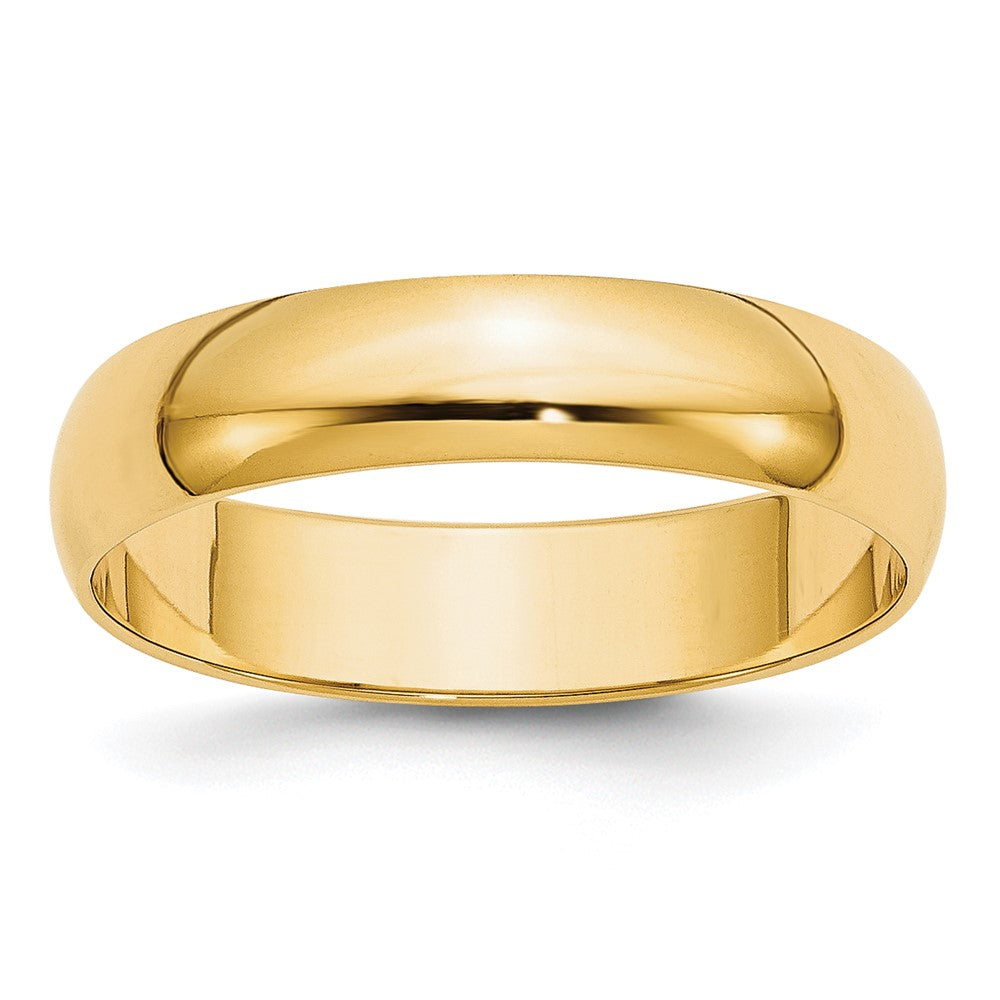 5mm 14K Yellow Gold Light Half Round Standard Fit Band, Size 4, Item R12315-5MM-04 by The Black Bow Jewelry Co.