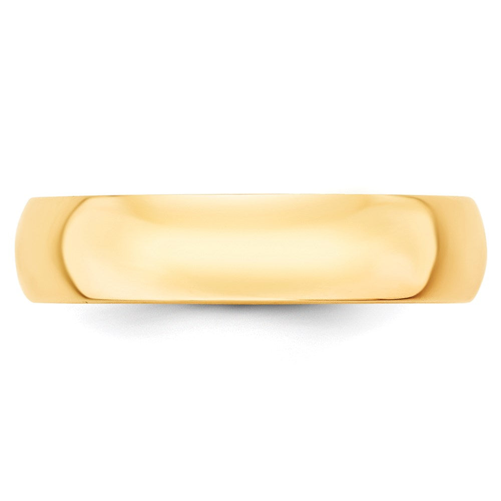 Alternate view of the 5mm 14K Yellow Gold Light Half Round Standard Fit Band, Size 4 by The Black Bow Jewelry Co.