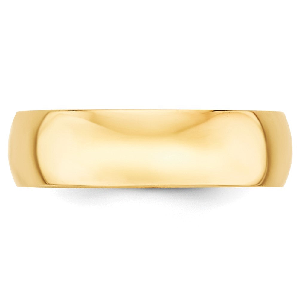 Alternate view of the 6mm 14K Yellow Gold Light Half Round Standard Fit Band, Size 4 by The Black Bow Jewelry Co.