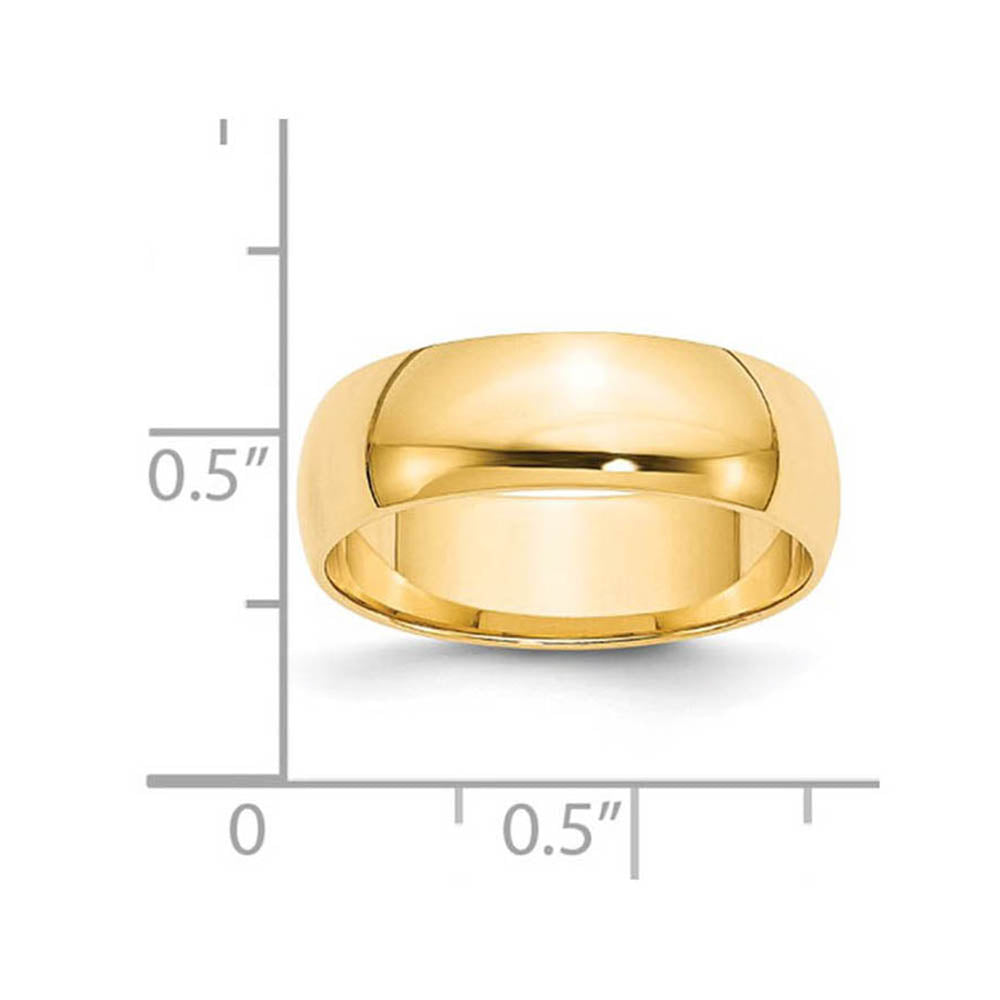 Alternate view of the 6mm 14K Yellow Gold Light Half Round Standard Fit Band, Size 4 by The Black Bow Jewelry Co.