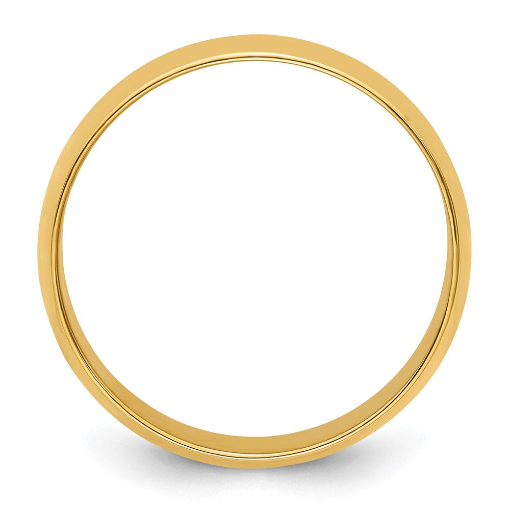 Alternate view of the 7mm or 8mm 14K Yellow Gold Lightweight Half Round Standard Fit Band by The Black Bow Jewelry Co.
