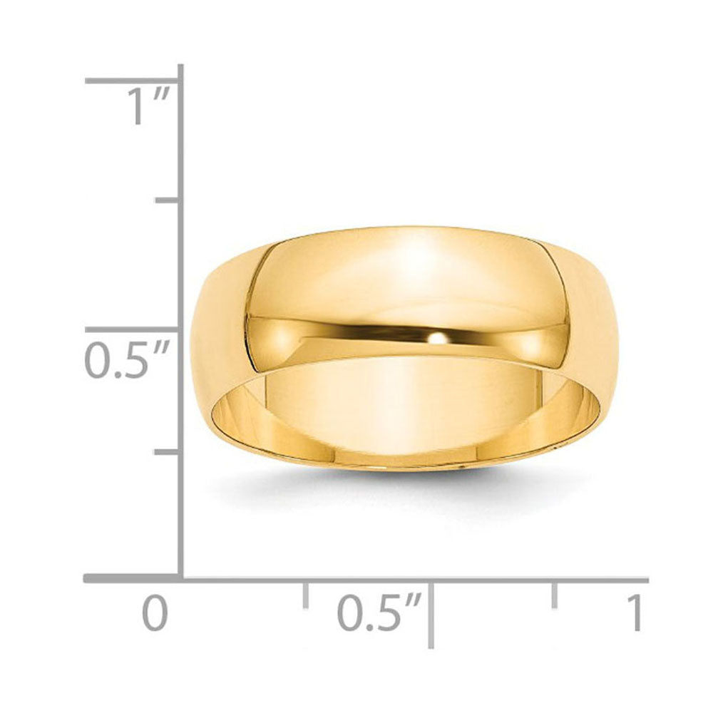Alternate view of the 7mm 14K Yellow Gold Light Half Round Standard Fit Band, Size 9 by The Black Bow Jewelry Co.