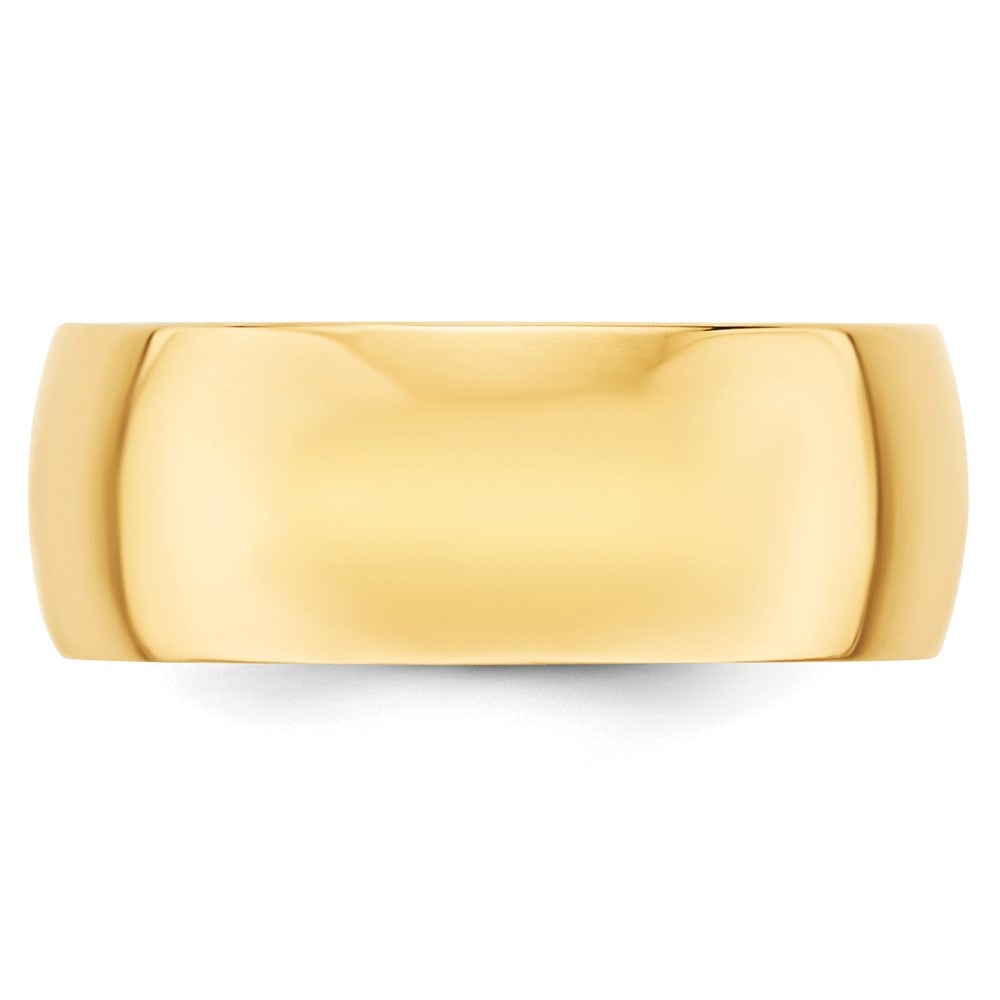 Alternate view of the 8mm 14K Yellow Gold Light Half Round Standard Fit Band, Size 11.75 by The Black Bow Jewelry Co.