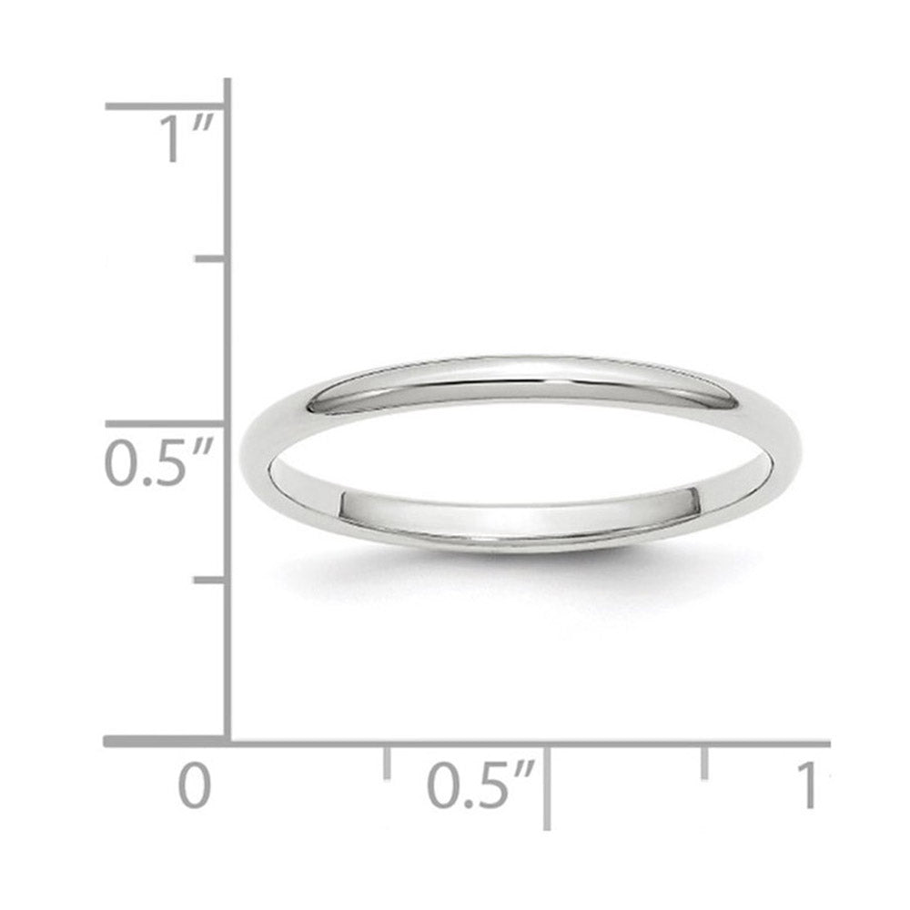 Alternate view of the 2mm 14K White Gold Half Round Standard Fit Band, Size 4 by The Black Bow Jewelry Co.