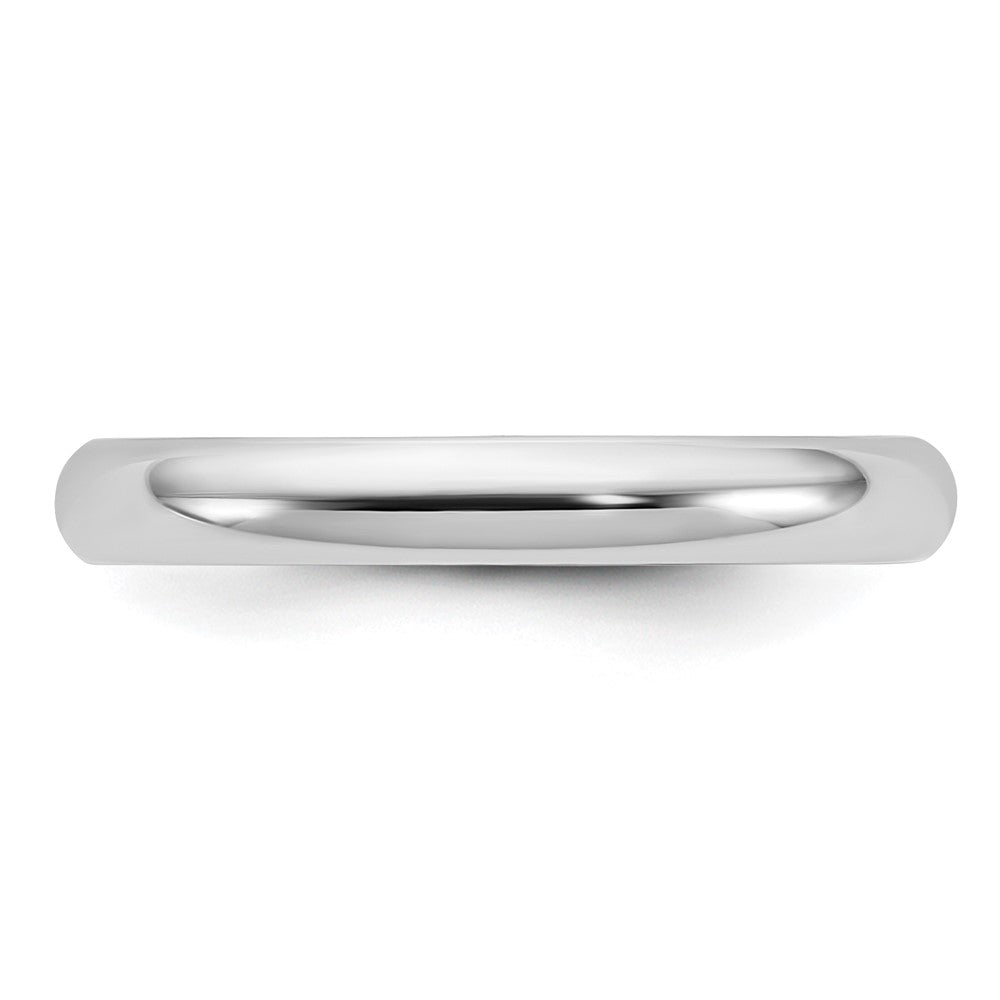 Alternate view of the 3mm 14K White Gold Half Round Standard Fit Band, Size 4 by The Black Bow Jewelry Co.