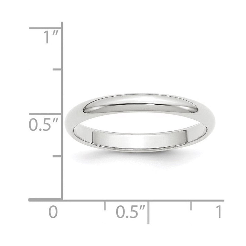 Alternate view of the 3mm 14K White Gold Half Round Standard Fit Band, Size 4 by The Black Bow Jewelry Co.