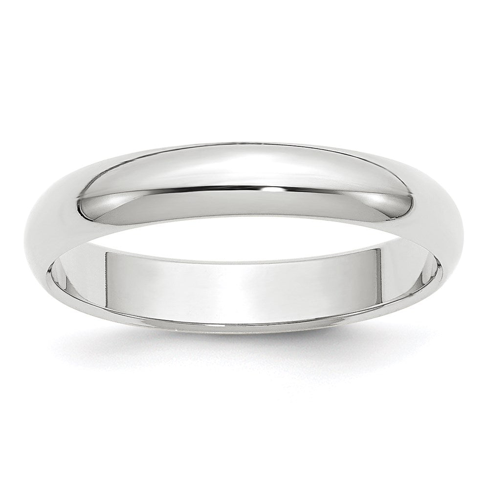 4mm 14K White Gold Half Round Standard Fit Band, Size 4, Item R12318-4MM-04 by The Black Bow Jewelry Co.