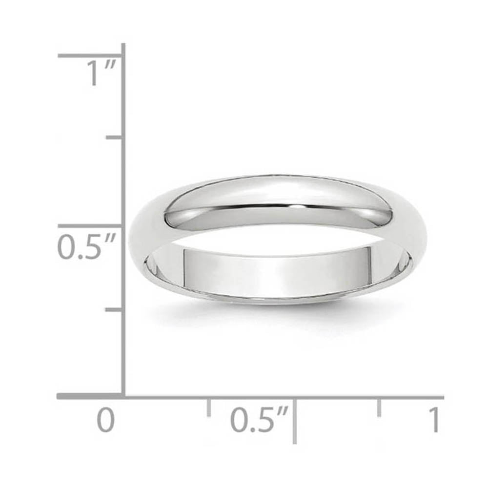 Alternate view of the 4mm 14K White Gold Half Round Standard Fit Band, Size 4 by The Black Bow Jewelry Co.