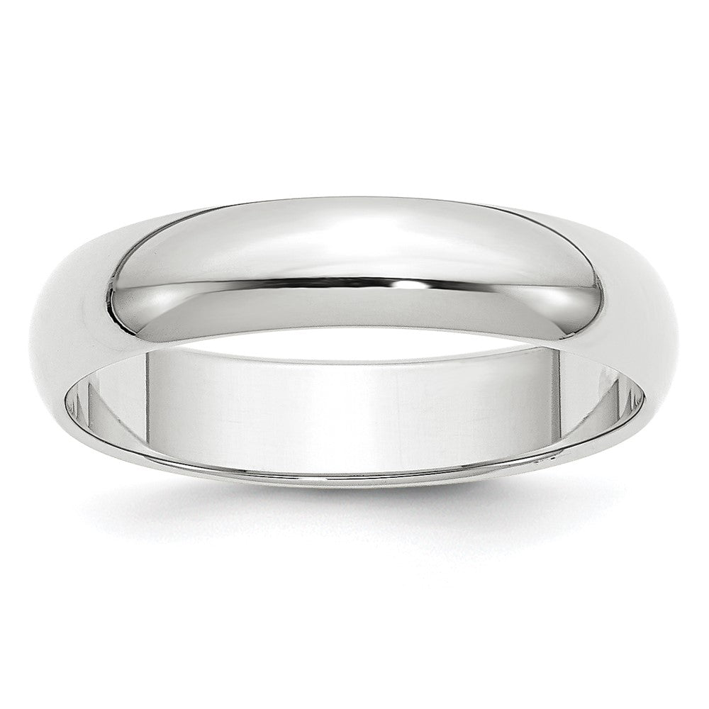 5mm 14K White Gold Half Round Standard Fit Band, Size 4, Item R12318-5MM-04 by The Black Bow Jewelry Co.