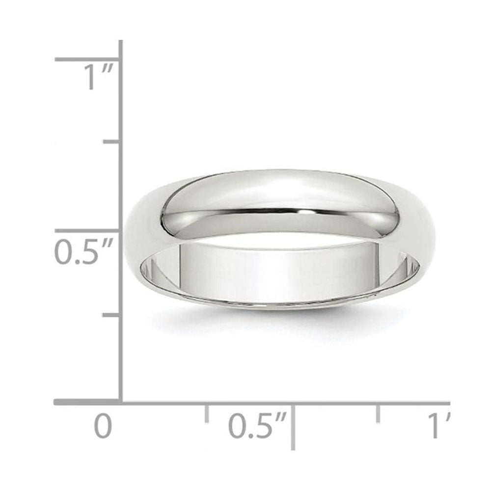 Alternate view of the 5mm 14K White Gold Half Round Standard Fit Band, Size 4 by The Black Bow Jewelry Co.