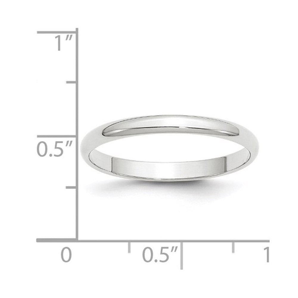 Alternate view of the 2mm to 6mm 14K White Gold Lightweight Half Round Standard Fit Band by The Black Bow Jewelry Co.