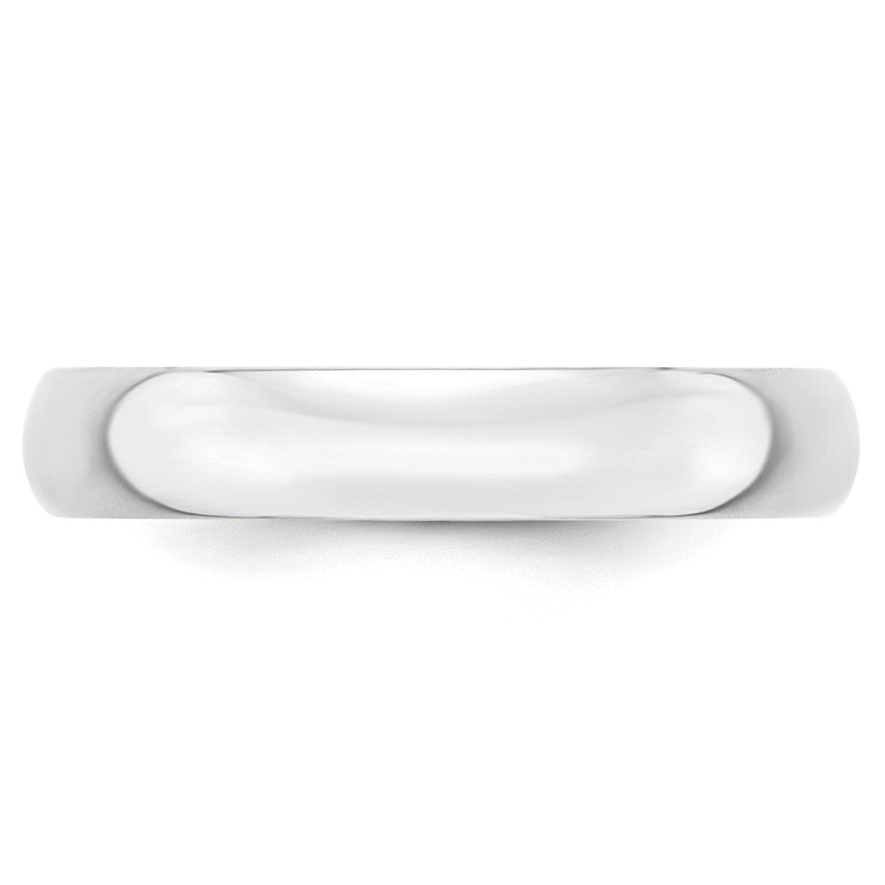 Alternate view of the 4mm 14K White Gold Light Half Round Standard Fit Band, Size 4 by The Black Bow Jewelry Co.