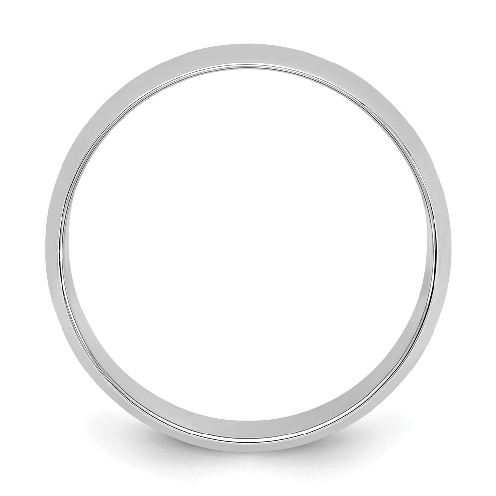 Alternate view of the 8mm 14K White Gold Light Half Round Standard Fit Band, Size 6 by The Black Bow Jewelry Co.