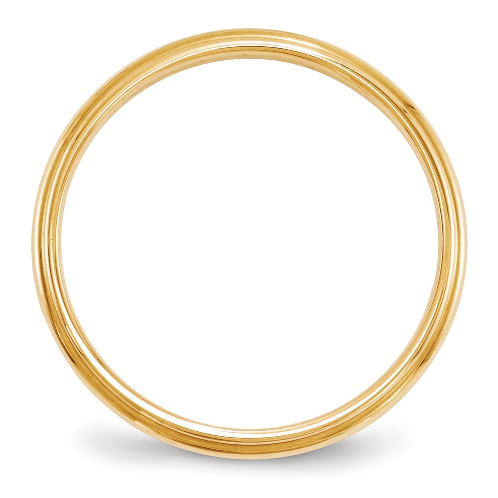 Alternate view of the 2.5mm to 6mm 10K Yellow Gold Half Round Ridged Edge Standard Fit Band by The Black Bow Jewelry Co.