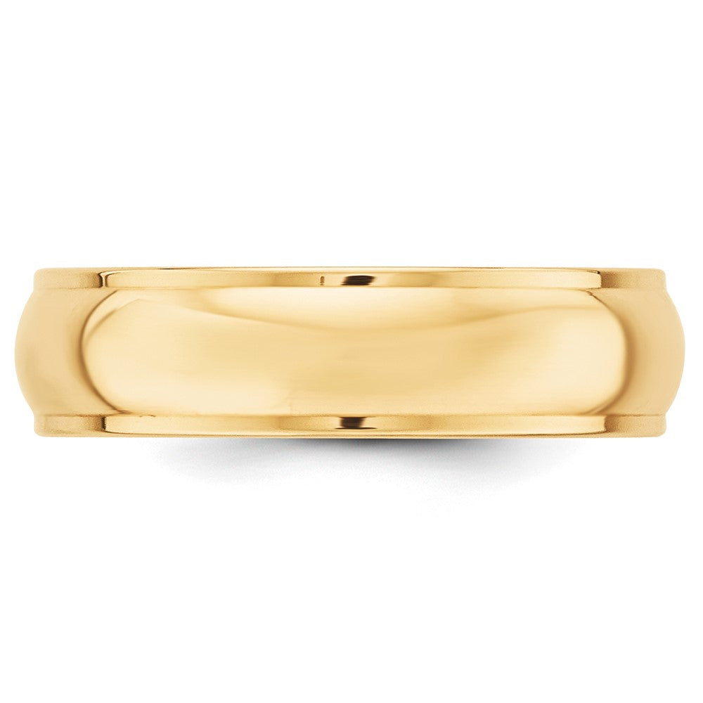Alternate view of the 6mm 10K Yellow Gold Half Round Ridged Standard Fit Band, Size 4 by The Black Bow Jewelry Co.