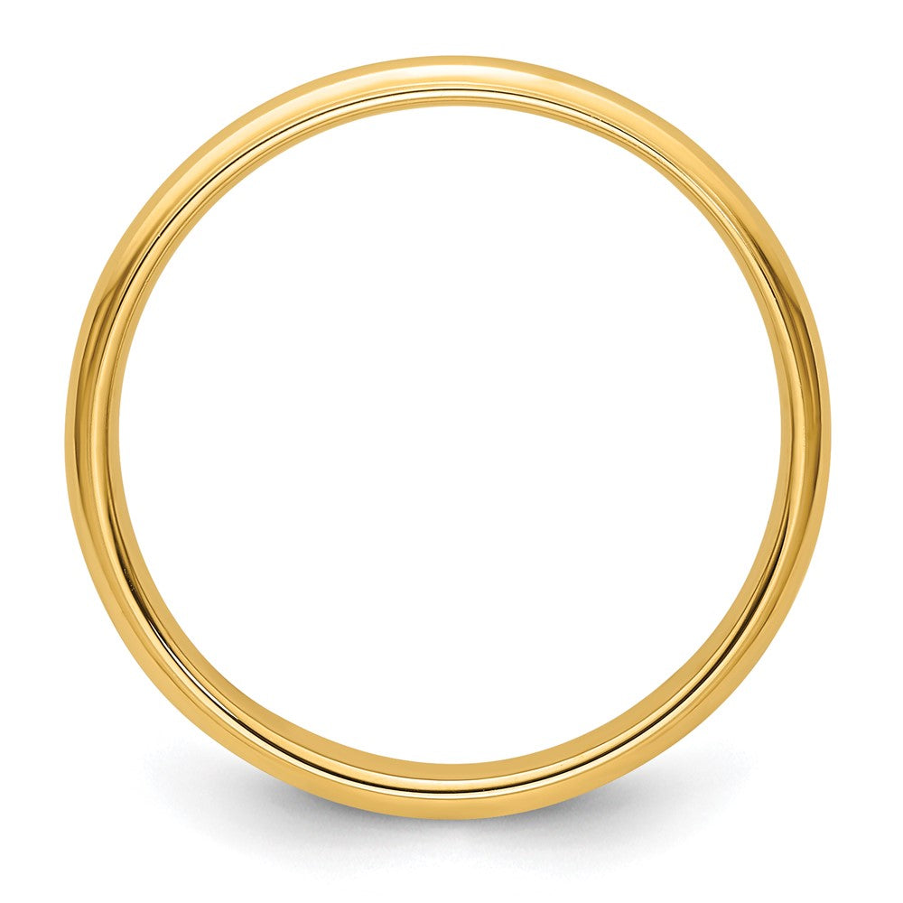 Alternate view of the 3mm 14K Yellow Gold Half Round Ridged Standard Fit Band, Size 4 by The Black Bow Jewelry Co.