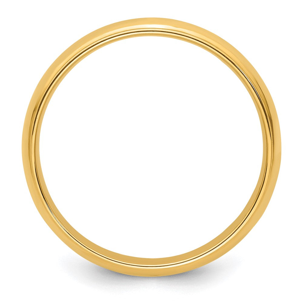 Alternate view of the 5mm 14K Yellow Gold Half Round Ridged Standard Fit Band, Size 4 by The Black Bow Jewelry Co.