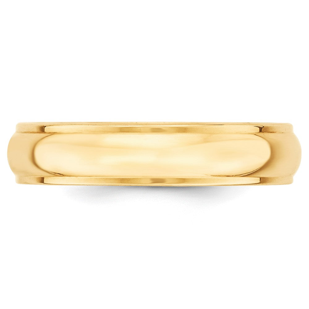 Alternate view of the 5mm 14K Yellow Gold Half Round Ridged Standard Fit Band, Size 4 by The Black Bow Jewelry Co.